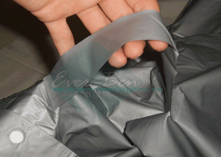 Grey PVC bicycle poncho inside welding band for hand